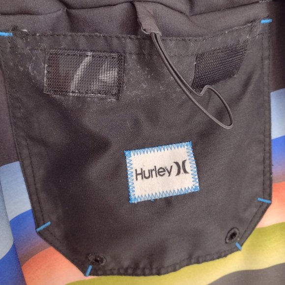 Hurley Phantom Rainbow Striped Blue Red Green & Black Skate Surf Board Shorts - Picture 7 of 9